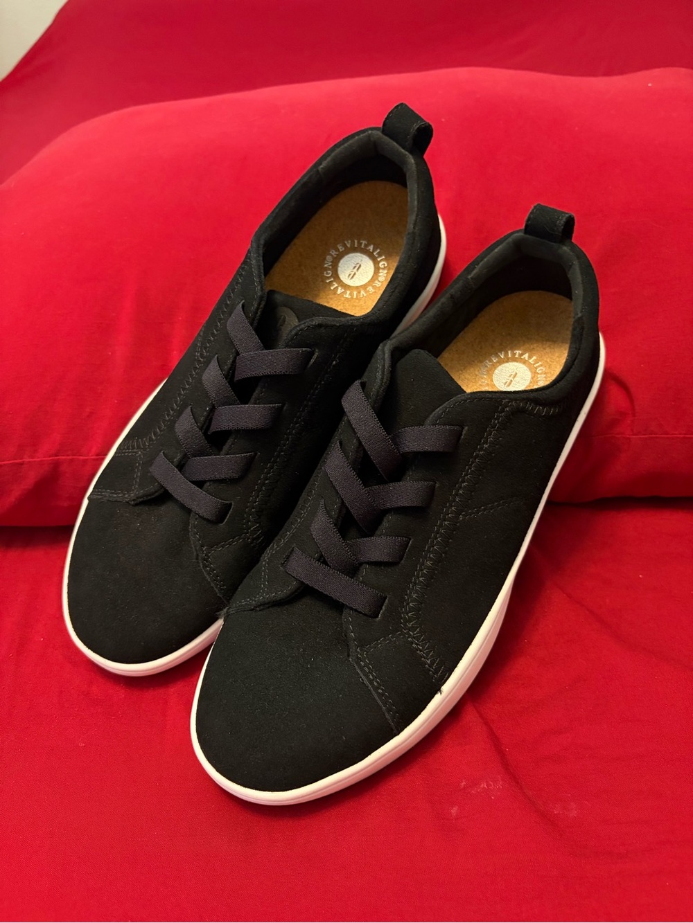 Women’s Revitalign Black Suede Sneakers 
 Size 10B  NWOT